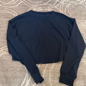 lululemon athletica Cropped Black Crewneck Sweatshirt
